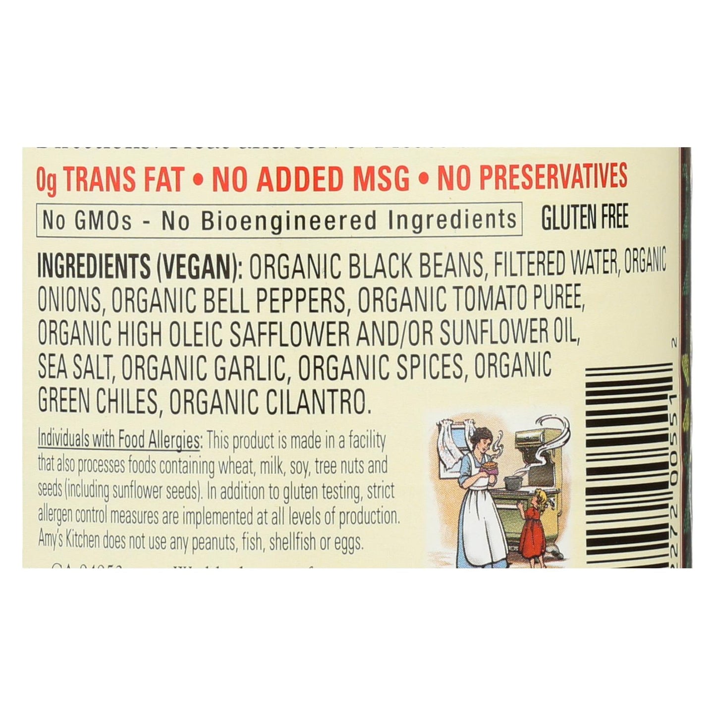 Amy's -Organic Refried Black Beans - Case Of 12 - 15.4 Oz.