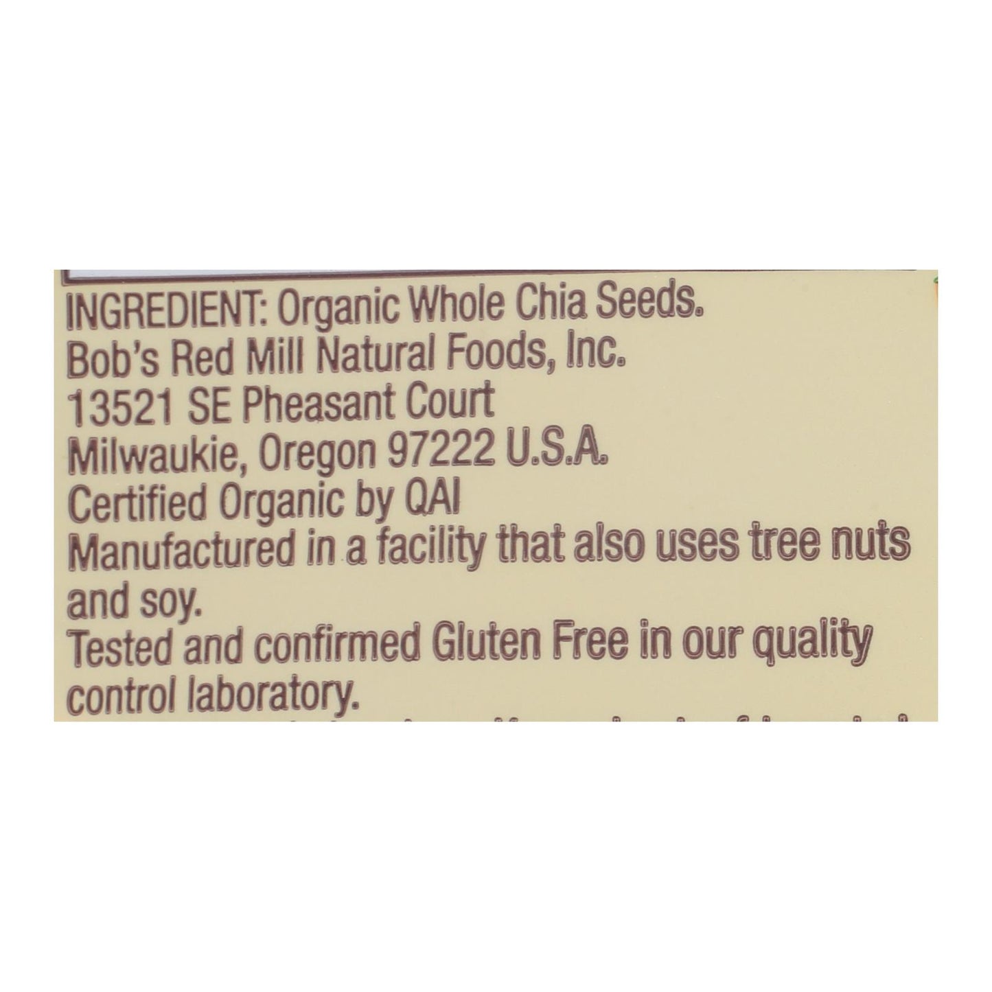 Bob's Red Mill - Seeds Chia - Case Of 5